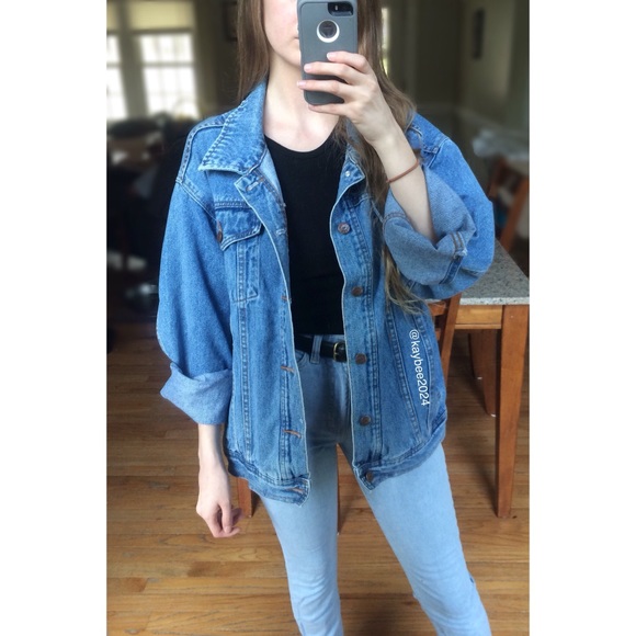 black denim jacket oversized womens